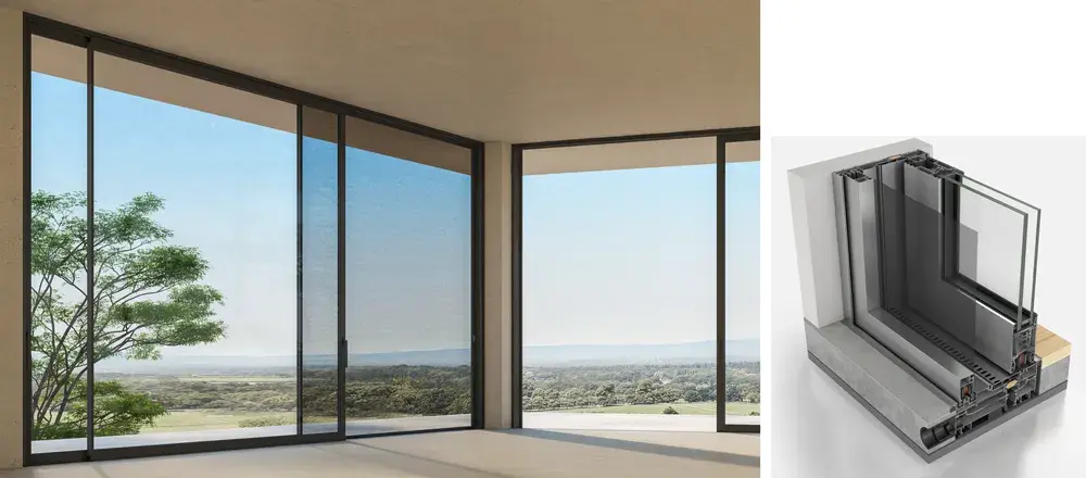 2-Sash with flyscreen