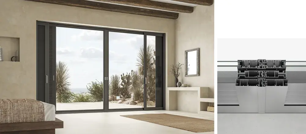 2-SASH INWALL MEETING STILE FLYSCREEN AND SHUTTER